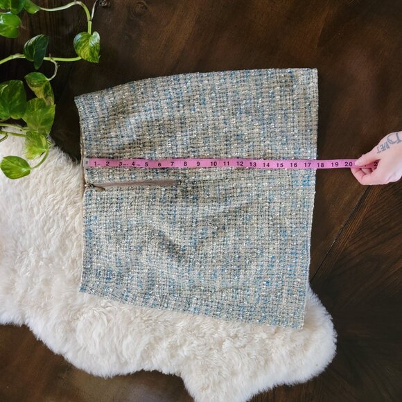 Ann Taylor Gold and Blue Boucle Skirt Size 6 - Picture 7 of 7